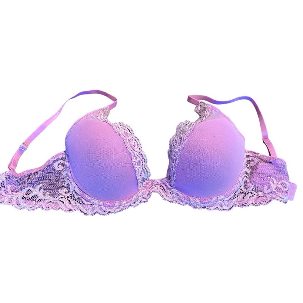 Natori Lace Trim Pink Bra 34C